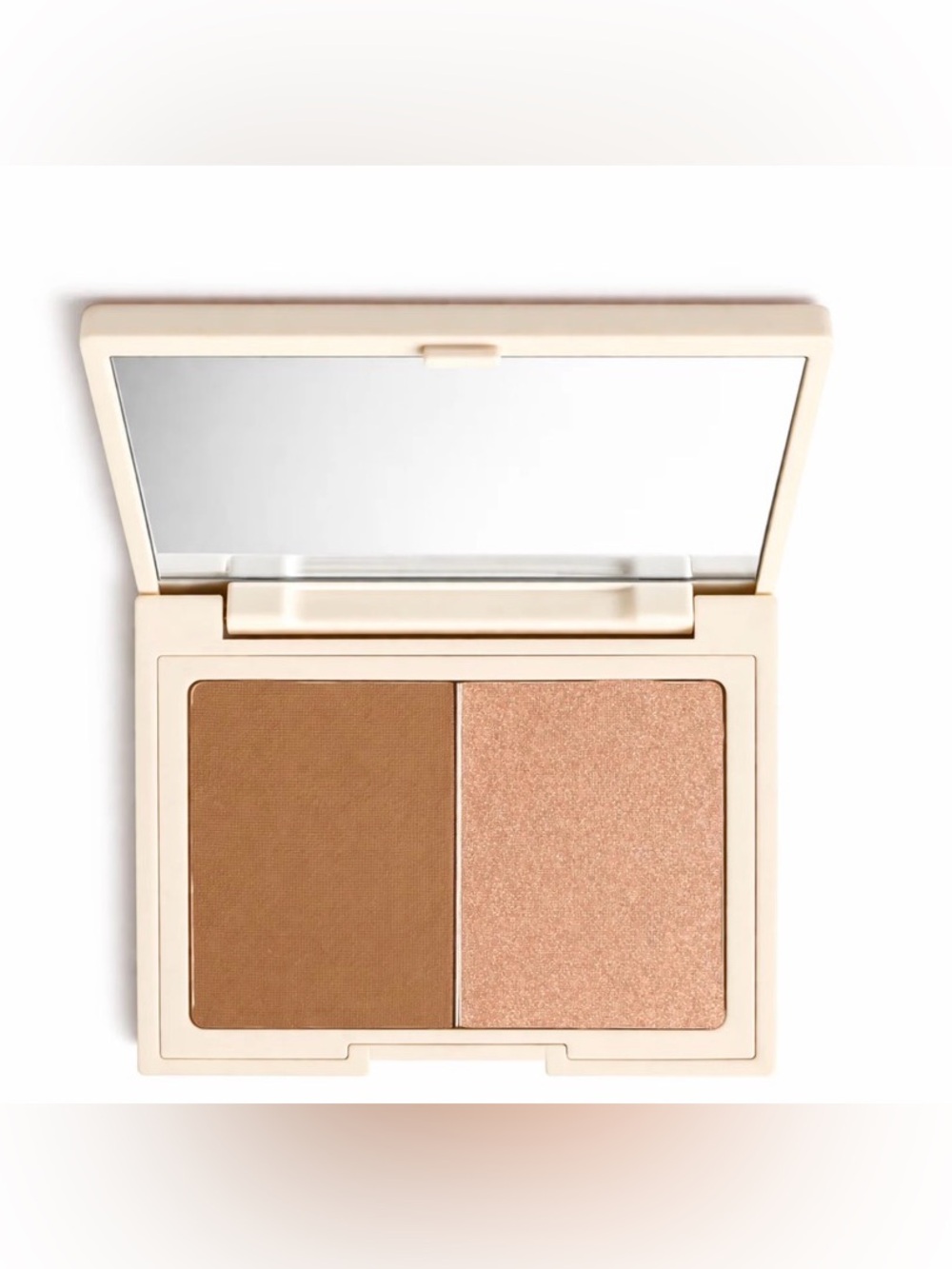 Cream Compact Bronzer & Highlighter Duo — Brown & Champagne Glow